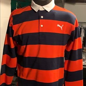 Puma Rigby long sleeve polo, ribbed cuffs